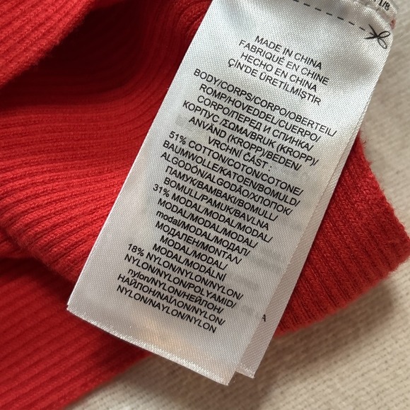 Lauren Ralph Lauren‎ Dolman-Sleeve Red Ribbed Sweater SzL Preppy Luxury - Picture 8 of 8
